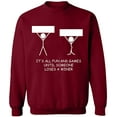 thumbnail image 2 of OXI Crewneck Sweatshirt - It's All Fun And Games, Basic Casual Sweatshirts for Men's and Women Fleece Sweatshirt Long Sleeve - Cardinal Red Medium, 2 of 2