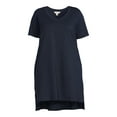 thumbnail image 4 of Terra & Sky Women's Plus Size V-Neck T-Shirt Dress with High Low Hem, 4 of 5