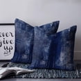 thumbnail image 2 of 14x14 Pillow Covers Set of 2, Navy Blue Throw Pillow Covers Decorative Couch Cushion Case, Retro Oil Painting Modern Abstract Art Aesthetics Microfiber Square Pillowcases for Bedroom Car Living Room, 2 of 7
