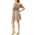thumbnail image 3 of MODA NOVA Junior's Sweetheart Neck Floral Puff Sleeve A-Line Mini Dress, 3 of 6