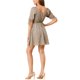 thumbnail image 3 of INSPIRE CHIC Vestido Mini A-Line con Cuello Corazón de Flores y Mangas Abullonadas para Mujer M Verde, 3 of 6