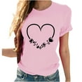 thumbnail image 2 of Busydd Womens Summer Tops Floral Plus Size Tops Short Sleeve Crewneck Shirts Soft Fashion Cute Blouses Loose Fit Basic Tees Casual Dressy Tops for Women, 2 of 8