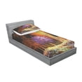 thumbnail image 3 of Fantasy Bedding Set with Sheet & Covers, Digitally Saturated Tropical Scene in Extreme Haze Tones Exotic Abstract Artwork, Printed Bedroom Decor 2 Shams, 4 Sizes, Multicolor, by Ambesonne, 3 of 3