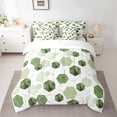 thumbnail image 2 of Manfei Chic Honeycomb Adult Bedding Comforter Set 7 Pieces, Green Art Watercolor Full Bedding Set, Fashion Abstract Ombre Fitted Sheet Flat Sheet, Breathable Home Decor, 2 of 7