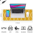 thumbnail image 5 of Long Mouse Pads for Desk,Yellow Geometric Quatrefoil Pattern Desk Mats on Top Of Desks, Desk Mouse Pad Extra Large with 3mm Non-Slip Base and Stitched Edge for Gaming,Office,Work,Home 31.5"x11.8", 5 of 6
