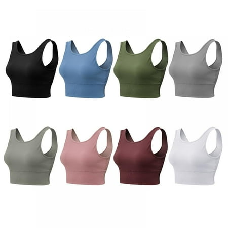 

Xmarks Workout Crop Tops for Women Built in Sports Bra - Yoga Gym Running Fitness Ultra-Soft Breathable Workout Tank Underwear(8-Packs)