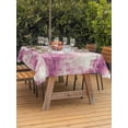 thumbnail image 3 of Outdoor Tablecloth with Umbrella Hole for Patio/Picnic/Party/Camping, Pink Ombre Waterproof Table Cloth Rectangle Table Cover Washable, Gradient Abstract Art Vintage (60"x 102"), 3 of 8