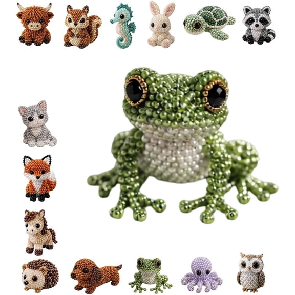 DIY Animal Beading Kit for Adults & Teens, Cute 3D Animal Bead Craft Set with Colorful Beads and Instructions, Handmade Jewelry Art Craft Kit for Creative DIY Projects(A)