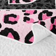 thumbnail image 5 of Manfei Pink Leopard Print Bow Letter L Twin Quilt Set for Girls, Cute Initial Bows Twin Coverlet Set, 5 of 7