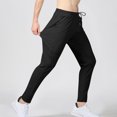 thumbnail image 2 of YUGYXL Deals Mens Thin Sports Pants Big and Tall Drawstring Athletic Pants with Pockets Stretch Waist Long Pants Solid Color Gym Pants Hiking Pants Black XXXL, 2 of 9