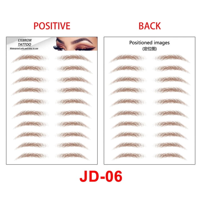 Fiudx Pegatina para Cejas 6D, Tatuajes Naturales de Color Marrón, Transformación Instantánea, Fácil Aplicación, Diseño Agradable para La Piel, Varios Estilos, Imprescindible para El Maquillaje Diario