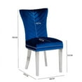 thumbnail image 4 of Luxurious Velvet 2-Piece Chair Set with Stainless Steel Legs, Armless Chair with  Metal Pull R-ing, Easy to Clean, Perfect for Living Room, Dining Room, Blue, 25.59''x20.86''x39.37'', 4 of 9