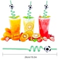 thumbnail image 3 of Spiral Drinking Straws with Soccer Ball Topper Set of 7 for Parties Events and Everyday Use Straws for Cold Beverages Drinking Straws #B5 Green_023, 3 of 9