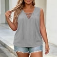 thumbnail image 7 of Ashirexll Summer Tops for Women Plus Size Casual Fashion Solid Color Sleeveless Blouse Loose Top, 7 of 7