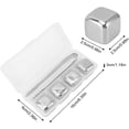thumbnail image 2 of Whiskey Stones,Reusable Ice Cubes,4Pcs Stainless Steel Ice Cubes Reuseable Polishing Beverage Chilling Stones for Kitchen Restaurant Office Red Wine Bar Beer(4 capsules with ice clip), 2 of 5