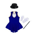 thumbnail image 4 of vastwit Girls Halloween Circus Ringmaster Outfit Modern Dancewear Leotard Dress with Accessories Set Royal Blue 14, 4 of 6