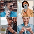 thumbnail image 4 of PU Leather Phone Case for iPhone 14 Pro Max, Slim Classic Business Hard PC Non-Slip Grip Phone Cover Military Grade Drop Protective Shockproof Women Men Case for iPhone 14 Pro Max, Cyan, 4 of 8
