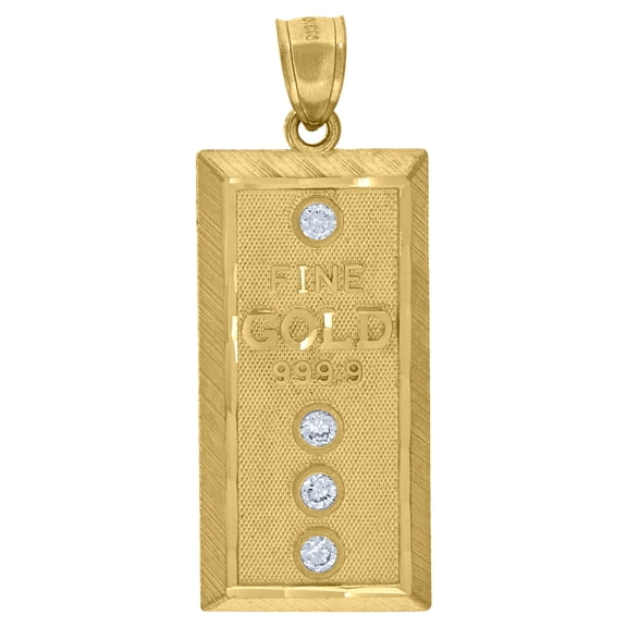 10K Yellow Gold Mens Cubic Zirconia Fine Gold 999.9 Fashion Charm Pendant