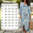 thumbnail image 6 of Xixirimido Jellyfish Corals Blue Print Women Linen Dresses 3/4 Sleeve V Neck Loose Dress for Women Casual A-Line Midi Beach Dress for Spring Summer S, 6 of 6