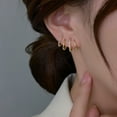 thumbnail image 5 of PRETXORVE Gifts for Women, Gold Needle Earrings Temperament Earrings Trendy Light Luxury Fashion Female Retro, 5 of 5