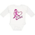 thumbnail image 3 of Inktastic Cure- Breast Cancer Awareness pink ribbon Boys or Girls Long Sleeve Baby Bodysuit, 3 of 5