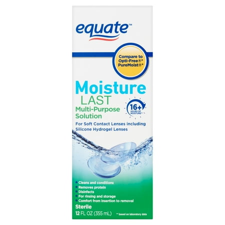 equate humidité Dernière solution polyvalente pour les contacts souples, 12 fl oz