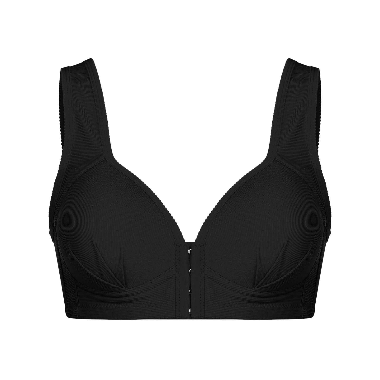 TQWQT Women's Plus Size Front Closure Wireless Bra Full Cup Lift Bras for  Women No Underwire Shaping Wire Free Everyday Bra Black L 