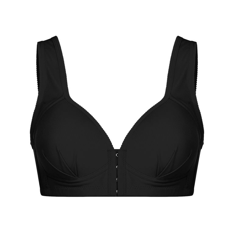 Cute Tops for Women Trendy Going Out Open Front Bras for Women Wire-Free  Skinny Straps Push Up Bra Solid Full Coverage Ribbed Breathable Bra