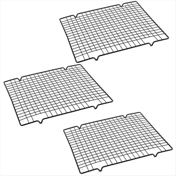 Herramientas para Hornear Rejilla para Enfriar Pasteles Red de Secado Antiadherente Cuadrada Rejilla para Enfriar Pan y Pasteles 28x25,5x1,5 cm