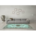 thumbnail image 3 of Ahgly Company Indoor Round Medallion Light Blue Traditional Area Rugs, 7' Round, 3 of 4