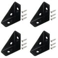 thumbnail image 2 of 4-Pack Metal Corner Brace Triangle Bracket 90° Right-Angle Support with Screws for Shelf Bookcase Bed Frame Table Cabinet Woodworking, 4 Triangular Supports And 12 Stainless Steel Screws, 2 of 5