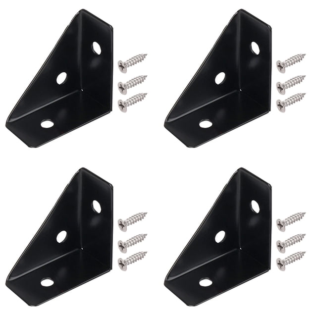WHEANG Triangular Corner Bracket Metal Corner Bracket Connector With Screws For Wooden Shelving Furniture | Bookshelf/Bed/Table/Cabinet/Desk
