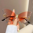 thumbnail image 5 of Luxury Diamond Y2K Eyewear Bling Sun Glasses Purple Sunglasses for Women Butterfly Sunglasses Ladies Shades BLUE BROWN, 5 of 8