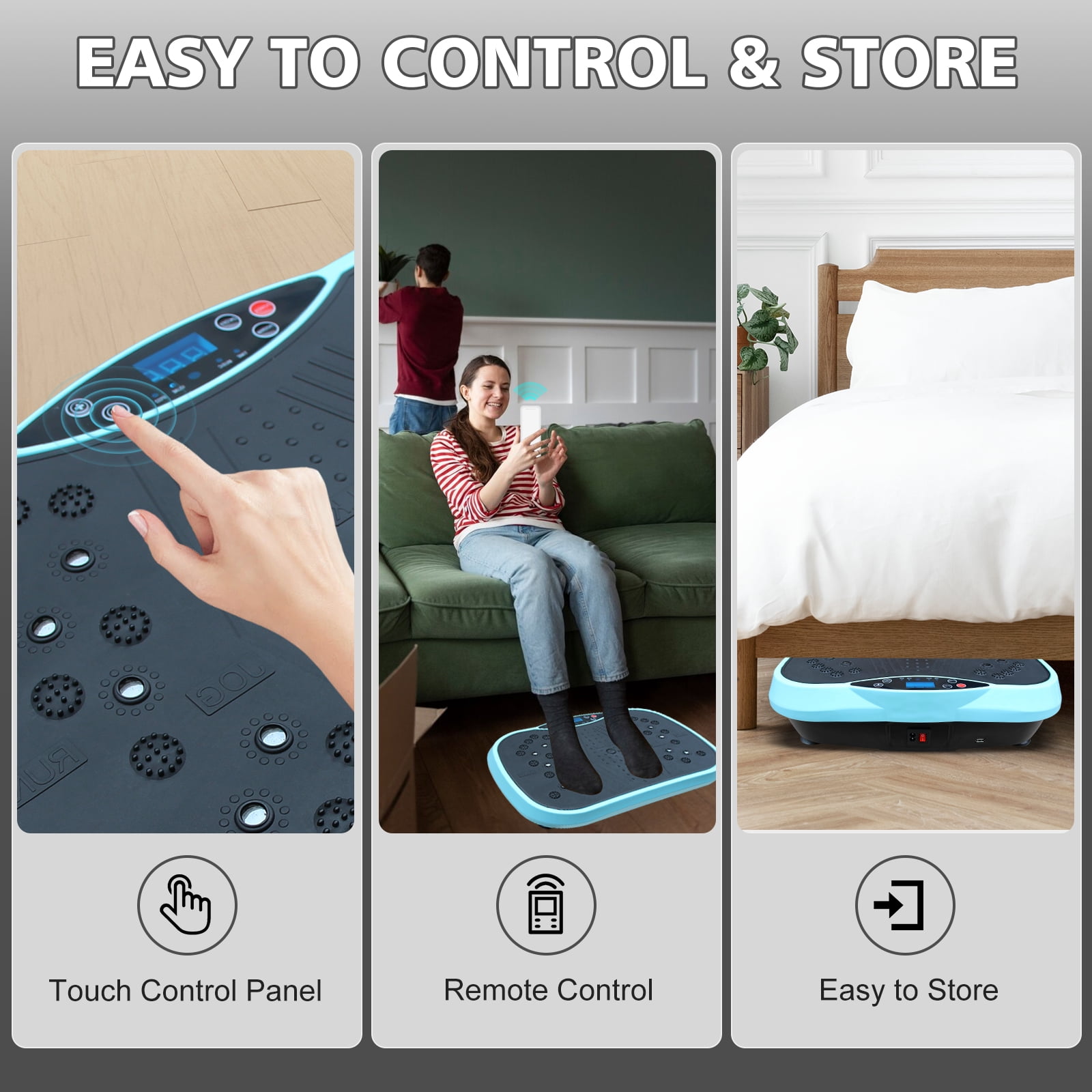 SHINPT Vibration Plate Exercise Machine, Workout Equipment with Resistance Band, Vibration Plate for Lymphatic Drainage, Vibrating Plate Exercise Machine for Weight Loss, Cardio Equipment