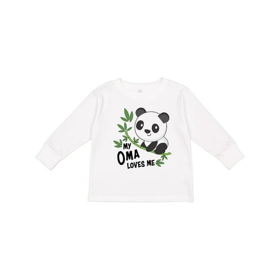 Inktastic My Oma Loves Me Cute Panda Boys or Girls Long Sleeve Toddler T-Shirt