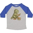 thumbnail image 3 of Inktastic Dinosaur Reading Books Cute Glasses Illustration Boys or Girls Toddler T-Shirt, 3 of 5