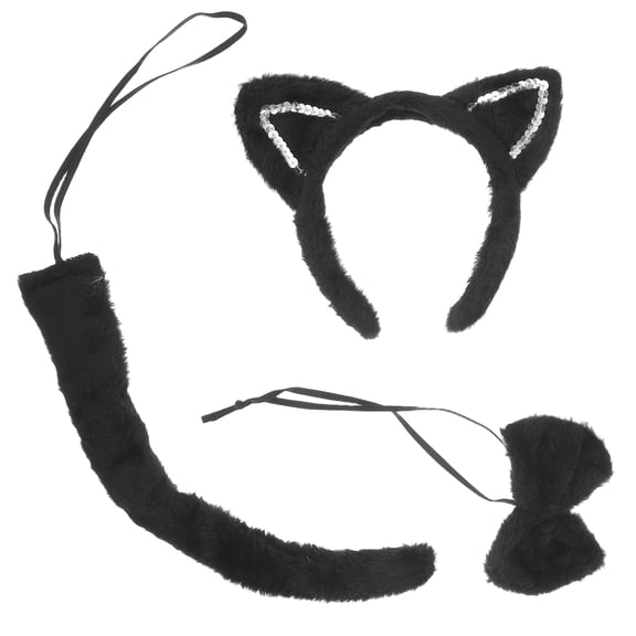 SWETRACE Comfortable Black Cat Ears Headband and Tail for Cosplay Events