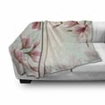 thumbnail image 3 of Magnolia Soft Flannel Fleece Throw Blanket, Double Exposure Effect Fragile Pink Petals and Sprouting Branches, Cozy Plush for Indoor and Outdoor Use, 50" x 60", Dark Coral and Pale Pink, by Ambesonne, 3 of 6