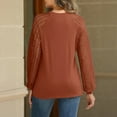 thumbnail image 3 of SUNBS Long Sleeve Shirts for Women Crewneck Casual Fashion Blouses Knitted Tunic Tops, 3 of 7
