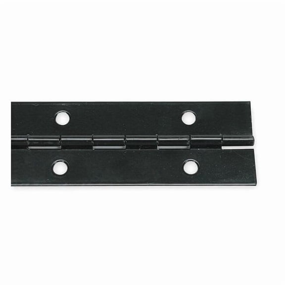 Piano Hinge, Steel, Full Surface Mounting, 3/4 in Leaf W x 48 in Leaf H, Black
