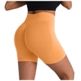thumbnail image 3 of Mnuaqn Workout Gym Shorts Women, High Waisted Seamless Butt Lifting Scrunch Butt Sports Shorts (Yellow, M), 3 of 5