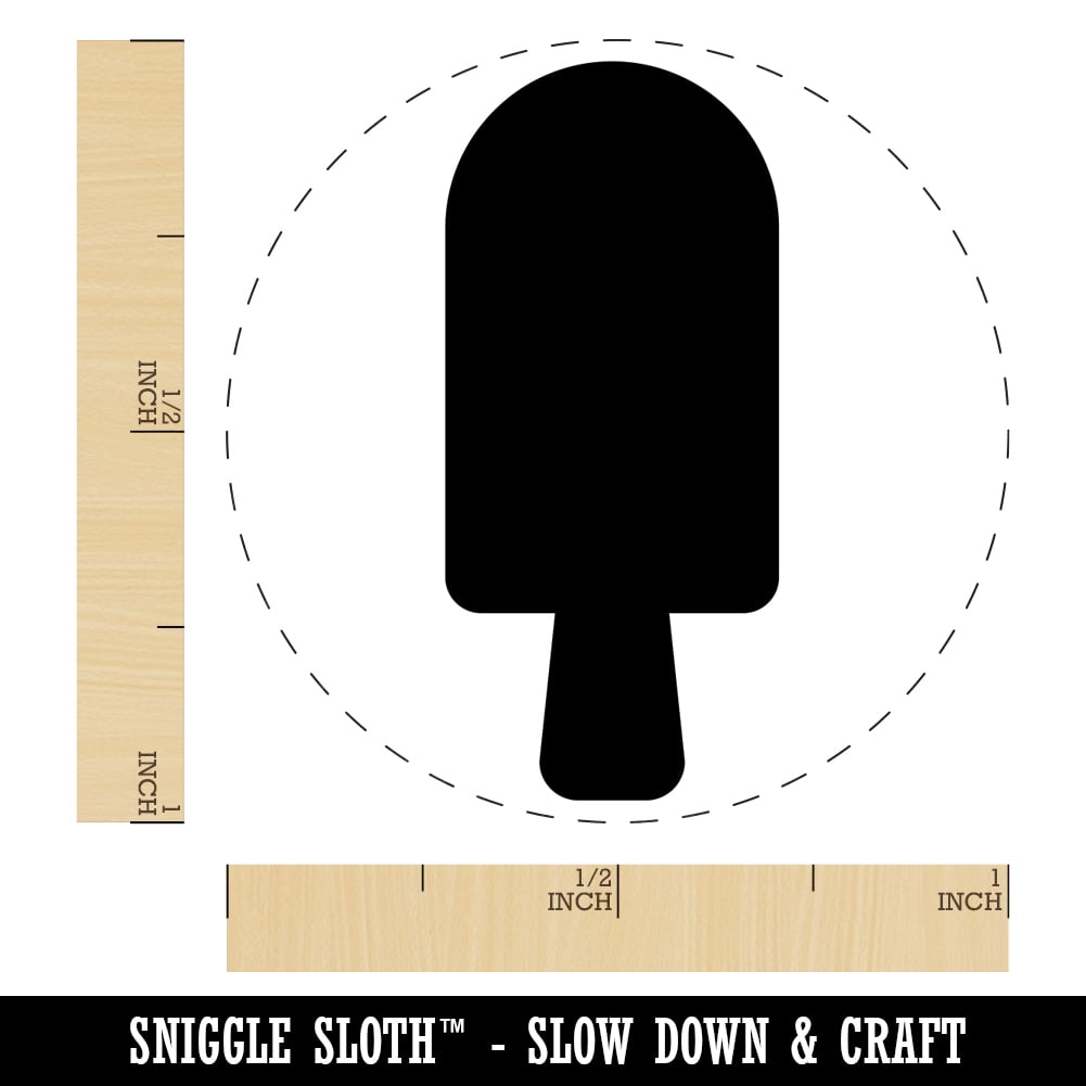 Popsicle Pop Self-Inking Rubber Stamp Ink Stamper - Brown Ink - Medium 1 Inch