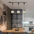 thumbnail image 7 of Kiven J-Type Track Lighting Pendants, 3-Light J Track Pendant Lights with Crystal Lampshade,Dimmable J Track Light Pedant for Home Cafe Kitchen Island, Adjustable Height,Black Finish Socket, 7 of 7