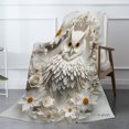 thumbnail image 2 of Joocar Owl Floral Fleece Blanket For Winter Gift Home Sofa Bed Decoration 50x60 inch, 2 of 5