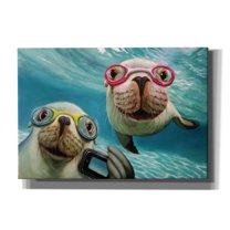 Epic Graffiti 'Underwater Selfie' by Lucia Heffernan, Canvas Wall Art, 26"x18"