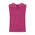 thumbnail image 4 of HongQid Linen Shirts for Women Sleeveless Tops Casual Collar Dressy Blouses Loose Tunic Tops, 4 of 5