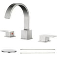 thumbnail image 7 of Widespread 8 Inch Brushed Nickel Bathroom Sink Faucet, Wate  all Nickel Stainless Steel Bathroom Faucet for Sink 3 Hole, Vanity Lavatory Sink Faucets with Drain & Water Hoses, 7 of 7