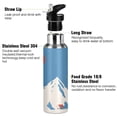 thumbnail image 3 of Yayeee 20oz Insulated Water Bottle Double Wall Stainless Steel with Flip Straw Lid, Snow Mountain, 3 of 7