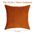 thumbnail image 6 of Set of 4 Neutral Couch Throw Pillow Covers, Brown Decorative Farmhouse Boho Throw Pillows for Living Room, Couch, Bed, Sofa Soft Corduroy Accent Home Decor ( No Pillow 20x20 Inch), 6 of 7