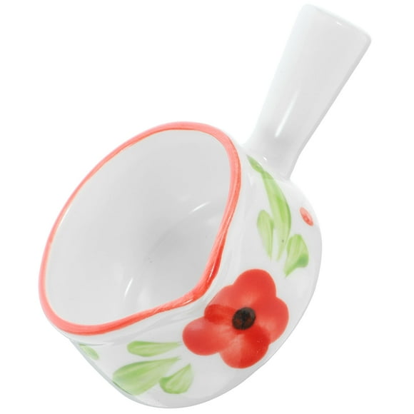 1Pc Porcelain Soup Bowl with Handle, Ceramic Serving for French Onion Soup, Pumpkin Soup, Oatmeal, Stew, Dishwasher and Microwave Safe